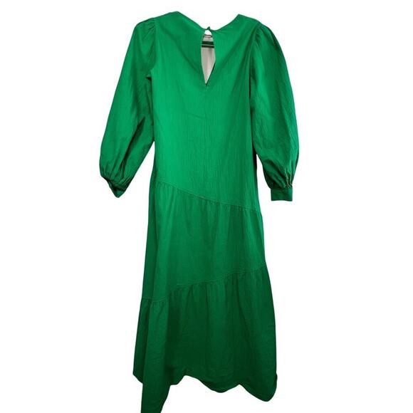 Asos Topshop Green Textured Poplin Chuck On Dress sz 2 - Picture 3 of 11